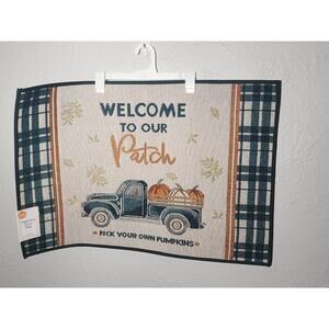 Perfect Harvest Tapestry Door Mat ~ Welcome To Our Patch 20" x 30" New